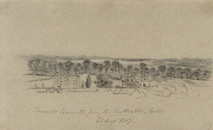 M S Jeffs - Fine 1817 Pen and Graphite Drawing, View of Exmouth