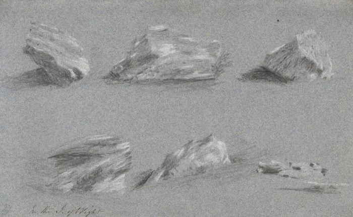 M. S. Jeffs - Fine Early 19th Century Graphite Drawing, Isle of Wight Rocks