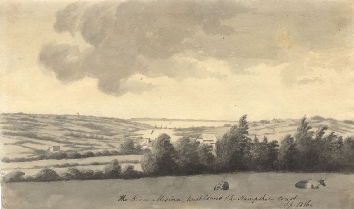 M. S. Jeffs - Fine 1816 Pen and Ink Drawing, View of the Hampshire Coast