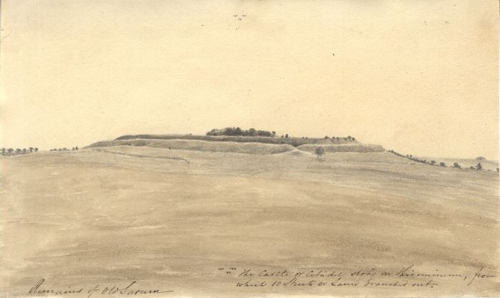 M. S. Jeffs - Fine Early 19th Century Graphite Drawing, Remains of Old Sarum