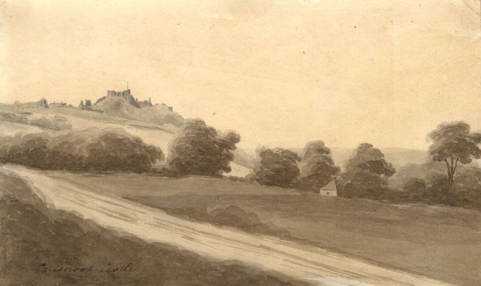 M. S. Jeffs - Fine Sepia Early 19th Century Watercolour, Carisbrook Castle