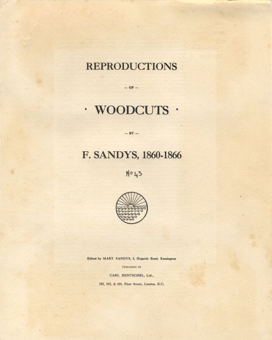 Folio of Reproductions of Pre-Raphaelite Woodcuts by F. Sandys, 1860-1866
