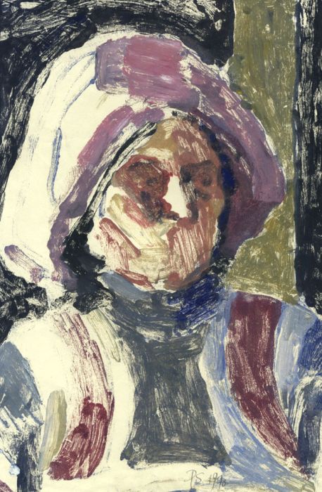 Peter Stilwell - Signed 1970 Mixed Media, Portrait Study