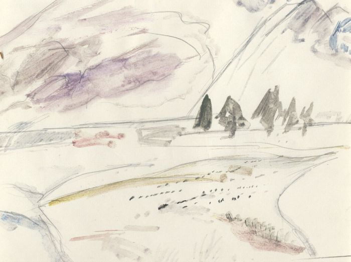 Peter Stilwell - c.1970 Mixed Media, Langdale in Winter