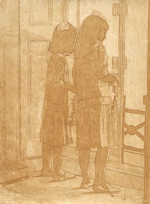 Anthea Stilwell - c.1970 Etching, Looking Out