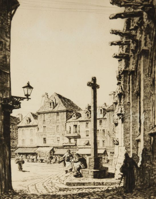 Alfred Charles S. Anderson (1884-1966) - Etching, Place St Gervaise Falaise
