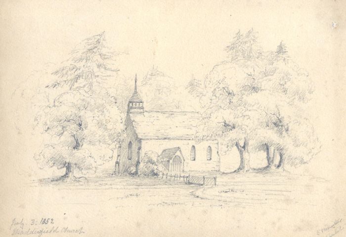 Attributed John Samuel Bowles - 1852 Graphite Drawing, Maddersfield Church