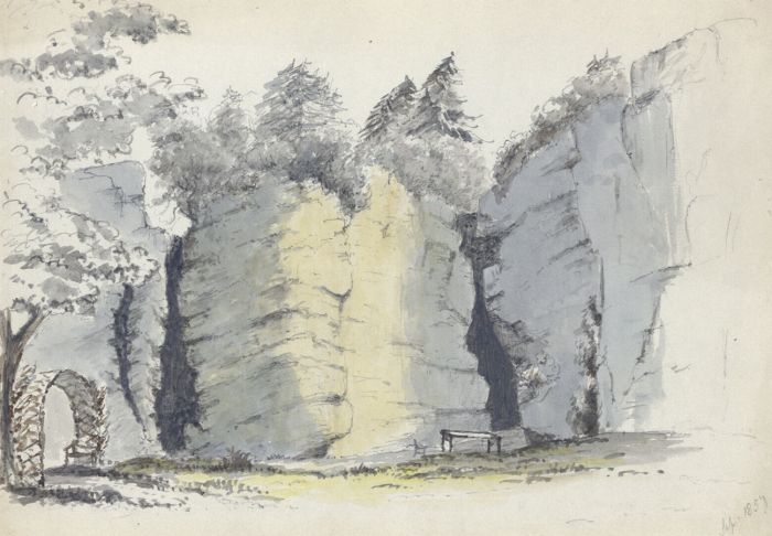 Attributed John Samuel Bowles - 1857 Watercolour, Rocks at Tunbridge Wells
