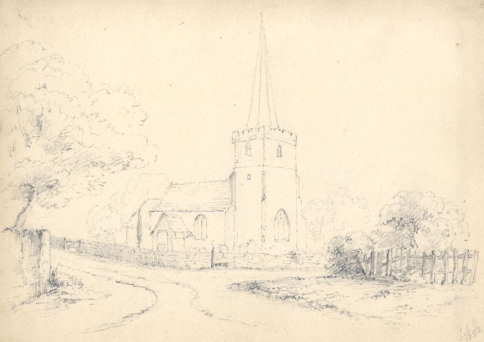 Attributed John Samuel Bowles - 1852 Graphite Drawing, Castle Morton