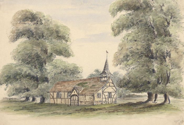 Attributed John Samuel Bowles - 1855 Watercolour, Newland Church