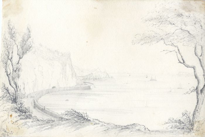 Attributed John Samuel Bowles - 1847 Graphite Drawing, Torquay
