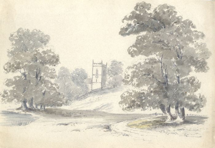 Attributed John Samuel Bowles - Mid 19th Century Graphite Drawing, Church