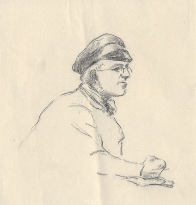 Henry P. Stevens - Early 20th Century Graphite Drawing, Portrait of a Man