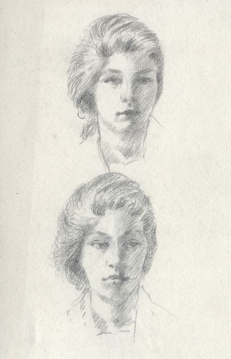 Henry P. Stevens - Set of Two Early 20th Century Graphite Portrait Studies