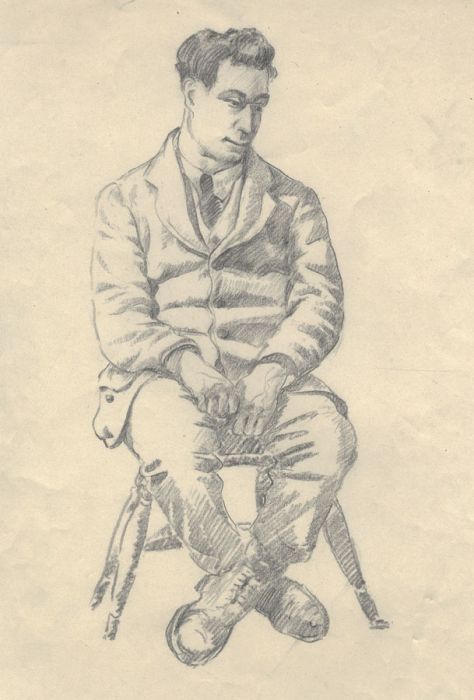 Henry P. Stevens- Early 20th Century Portrait of a Seated Gentleman, in Graphite