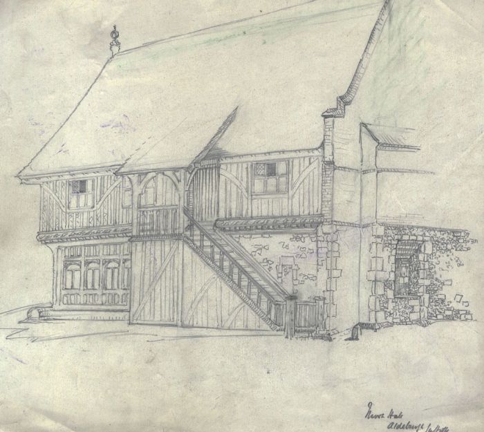 Henry P. Stevens- Set of Three Early 20th Century Graphite Drawings of Buildings