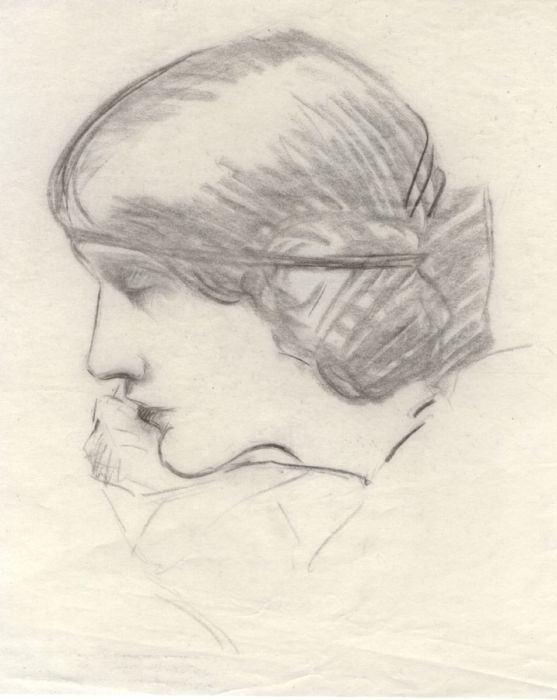 Henry P. Stevens - 20th Century Charcoal Drawing, Romanticist Style Portrait