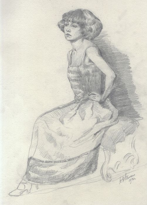 Henry P. Stevens - Early 20th Century Graphite Drawing, Woman Seated