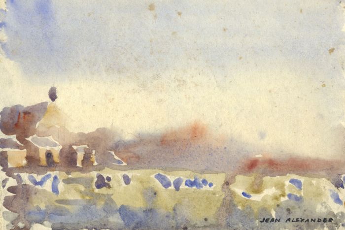 Jean Dryden Alexander (1911-1994) - Watercolour, Landscape with House