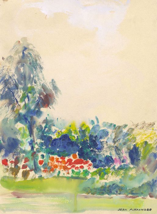 Jean Dryden Alexander (1911-1994) - Gouache, Garden in Full Bloom