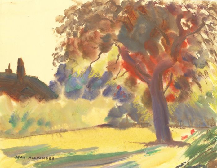 Jean Dryden Alexander (1911-1994) - Gouache, Garden in Autumn 