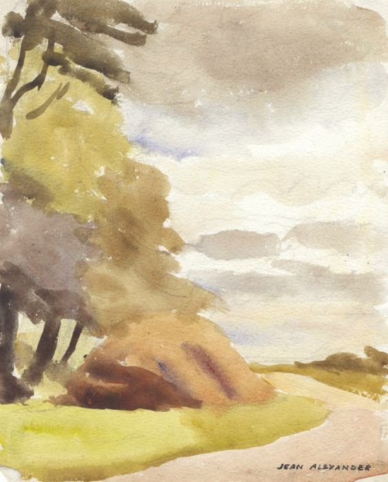 Jean Dryden Alexander (1911-1994) - Watercolour, Autumnal Landscape