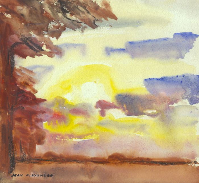 Jean Dryden Alexander (1911-1994) - Watercolour, Autumnal Landscape