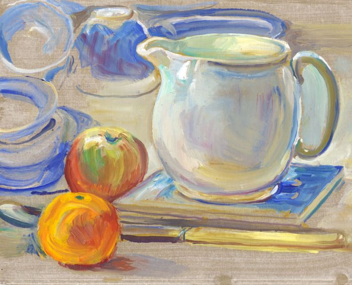 Jean Dryden Alexander (1911-1994) - Gouache, Still Life with Jug and Fruit