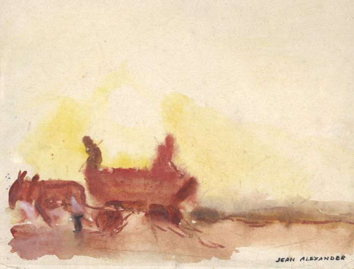 Jean Dryden Alexander (1911-1994) - Watercolour, Horse and Cart 