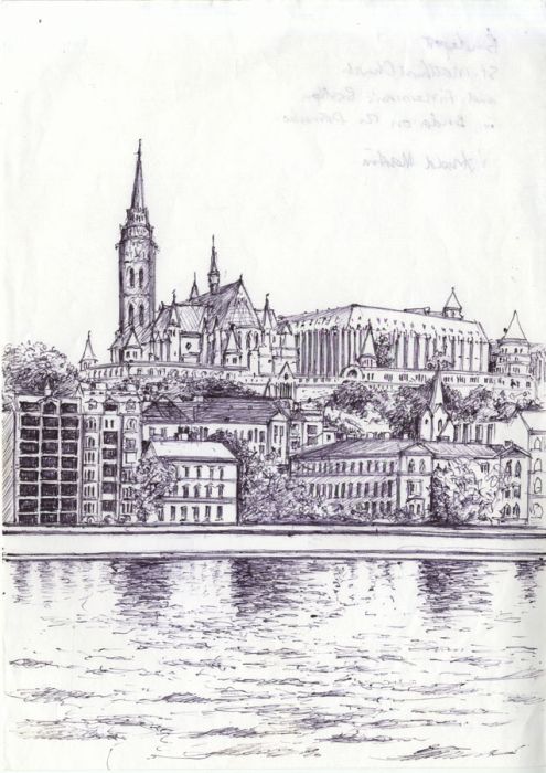 James Arnold Martin - Set of 5 Mid 20C Pen and Ink Drawings, Budapest Hungary