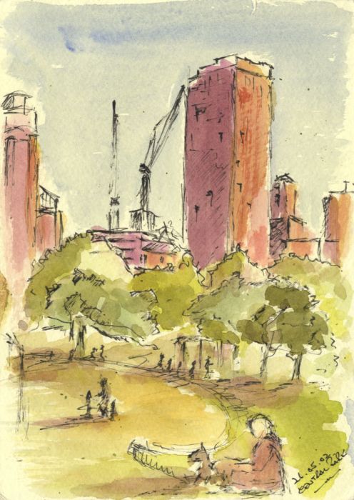 Carl H. Tafft Jones - Signed 2002 Watercolour, City Scene