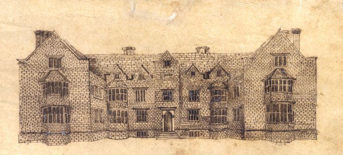 Indian School 19th Century Pen and Ink Drawing - Architectural Study 