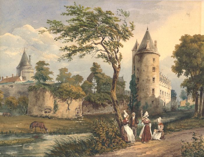 Very Fine Late 19th Century Watercolour - Castle Landscape