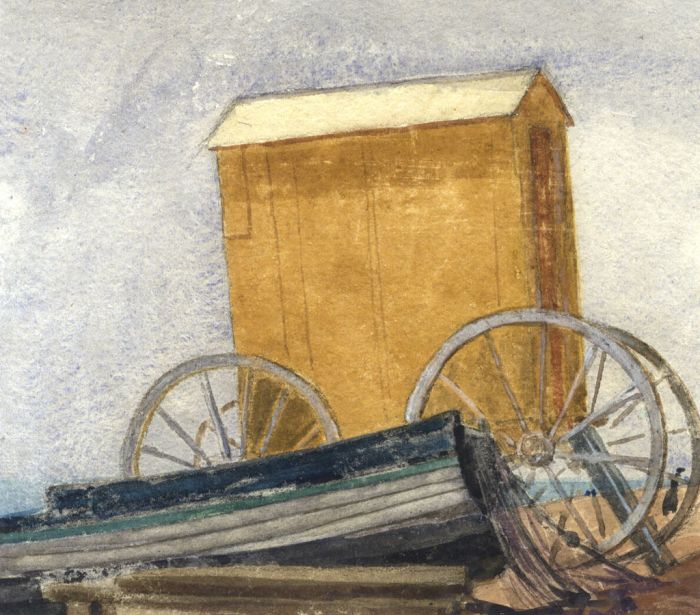 Arthur Ellis (1856-1918) - Late 19th Century Watercolour, Seaside Bath Car