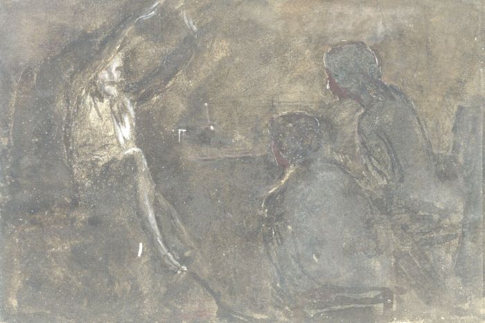 Arthur Ellis (1856-1918) - Pair of Late 19th Century Mixed Media, Three Figures