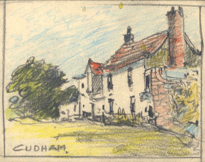 George William Collins (1863-1949) - Four Small Coloured Pencils, Landscapes