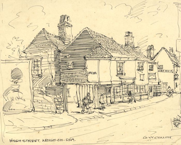 George William Collins (1863-1949) - Four 1937 Pen Drawings, Street Scenes