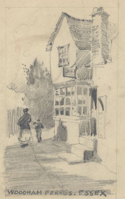 George William Collins (1863-1949) - Four Graphite Drawing, Essex Views