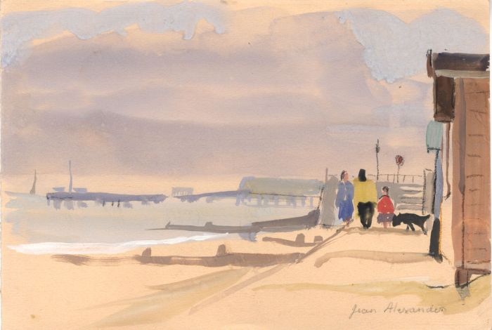 Jean Dryden Alexander (1911-1994) - 1986 Gouache, April Showers, Walton