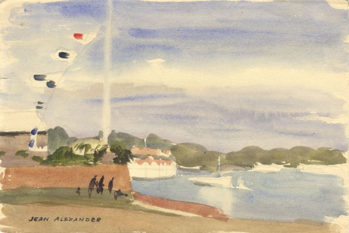 Jean Dryden Alexander (1911-1994) - Signed Watercolour, By the Sea