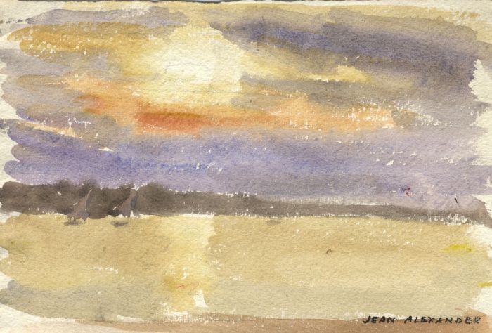 Jean Dryden Alexander (1911-1994) - Set of 3 Watercolours, Abstract Landscapes 