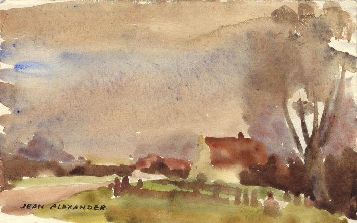 Jean Dryden Alexander (1911-1994) - Set of 3 Watercolours, House Views