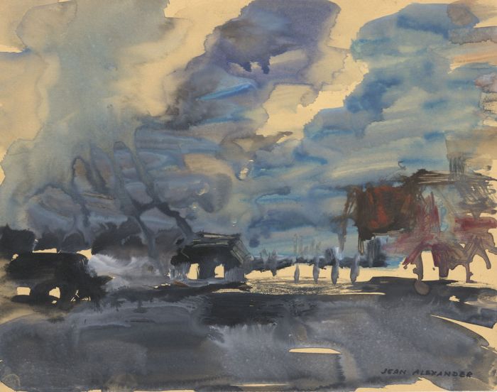 Jean Dryden Alexander (1911-1994) - 1967 Gouache, Felixstowe