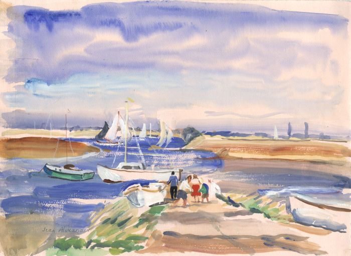 Jean Dryden Alexander (1911-1994) - 1991 Gouache, The Hard, Walton