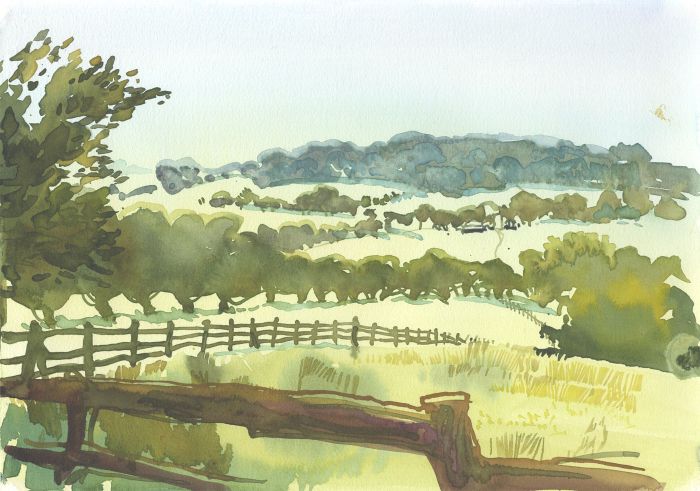 Robert T. Blayney (1929-2016) - Mid 20th Century Watercolour, Country Fields