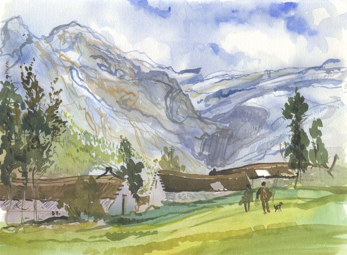 Robert T. Blayney (1929-2016) - Mid 20th Century Watercolour, Hiking