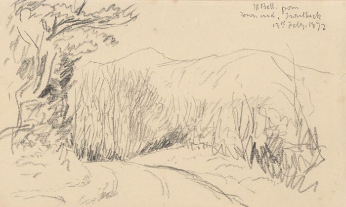 Quantity of 1871 Graphite Drawing - Mountainous Landscapes