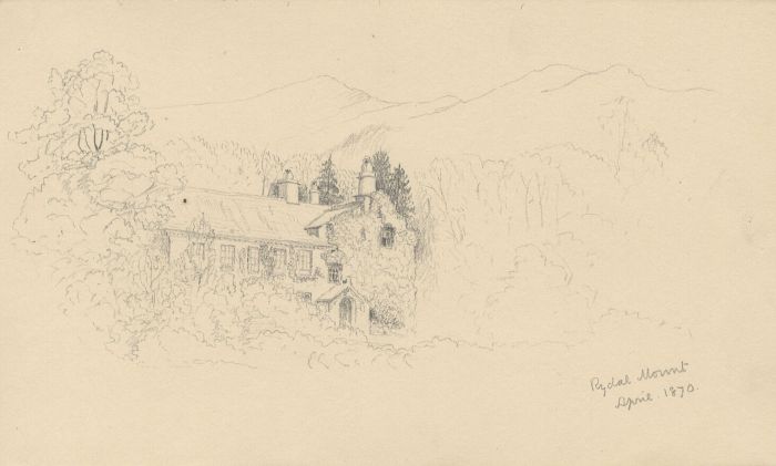 1870 Graphite Drawing - Rydal Mount