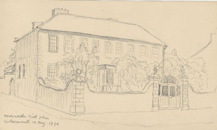 1870 Graphite Drawing - Wordsworth's Birth Place, Cockermouth