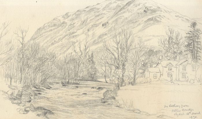 Set of Five c.1870 Graphite Drawings - Lake District Landscapes